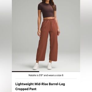 lululemon lightweight mid-rise barrel-leg cropped pant